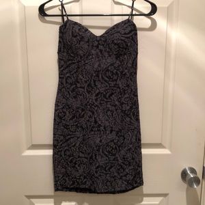 Black gray dress with sweet heart neckline